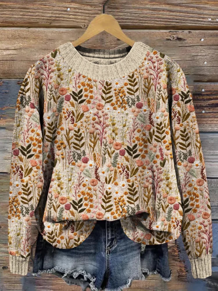 Novalae® | Bequemer geblümter Pullover