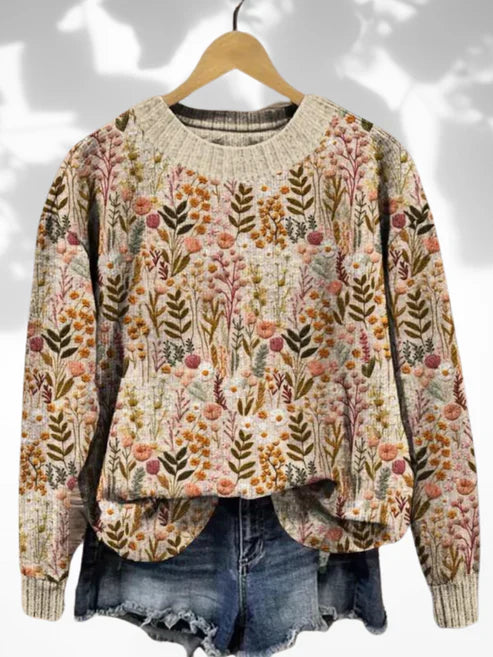 Novalae® | Bequemer geblümter Pullover