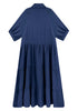 Damen Sommer Baumwolle Halbarm Midikleid mit Taschen