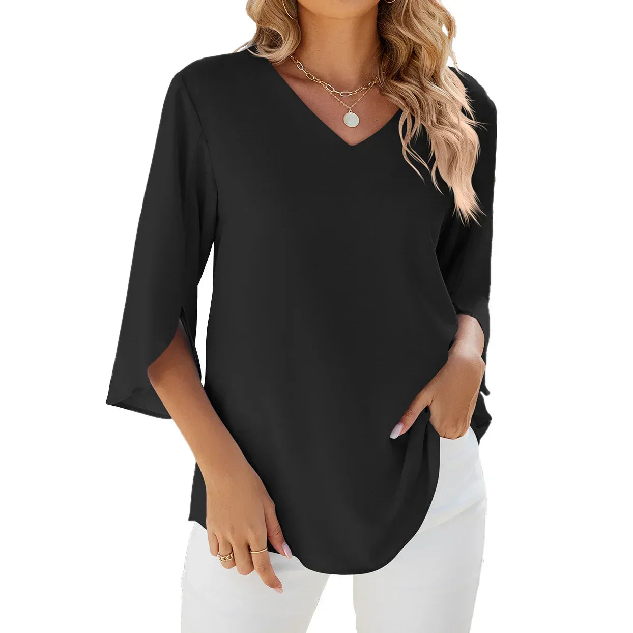 Emily™ - Bluse mit V-Ausschnitt