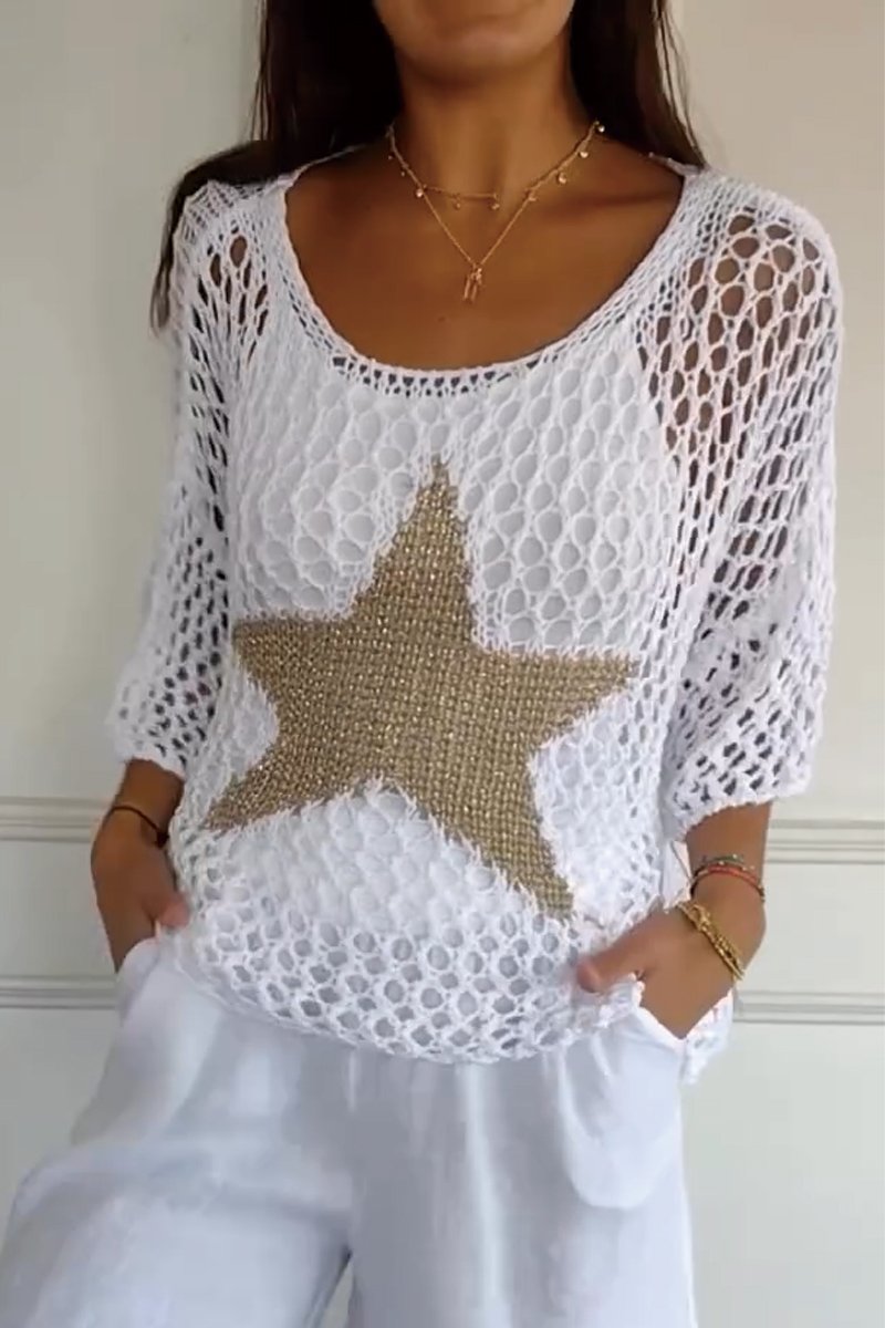 Isabel™ - Elegant Gestricktes Sternenhemd