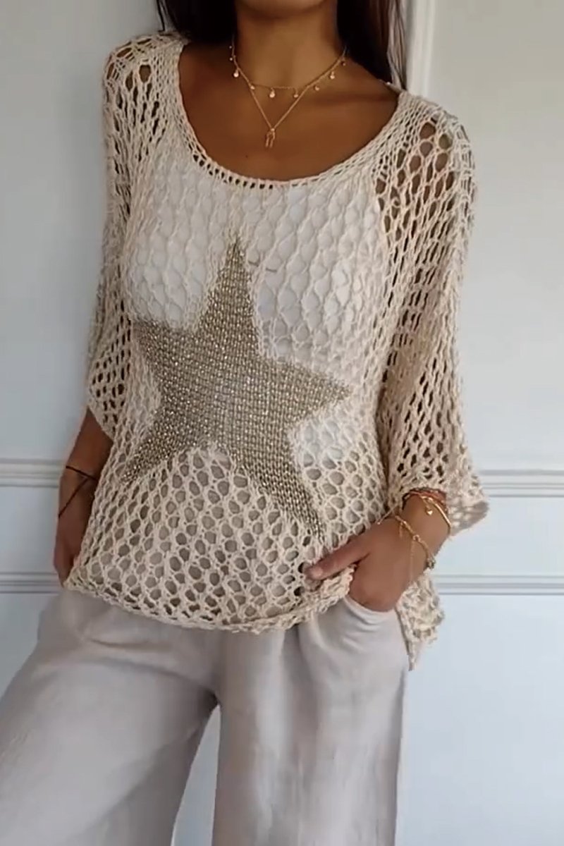 Isabel™ - Elegant Gestricktes Sternenhemd