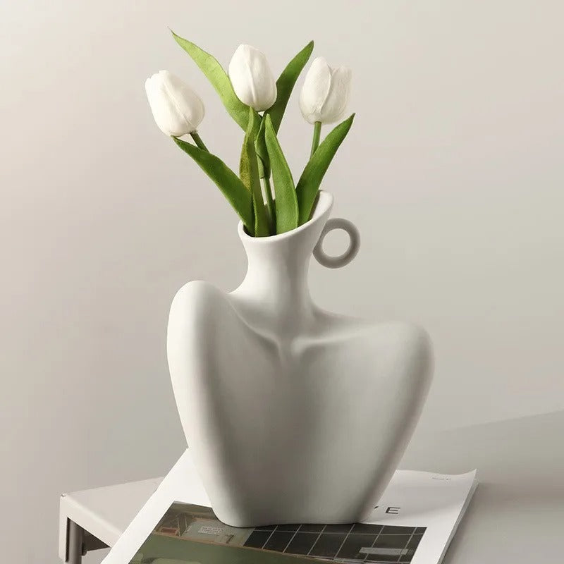 Kunsthandwerkliche Eleganz Keramik Blumenvase
