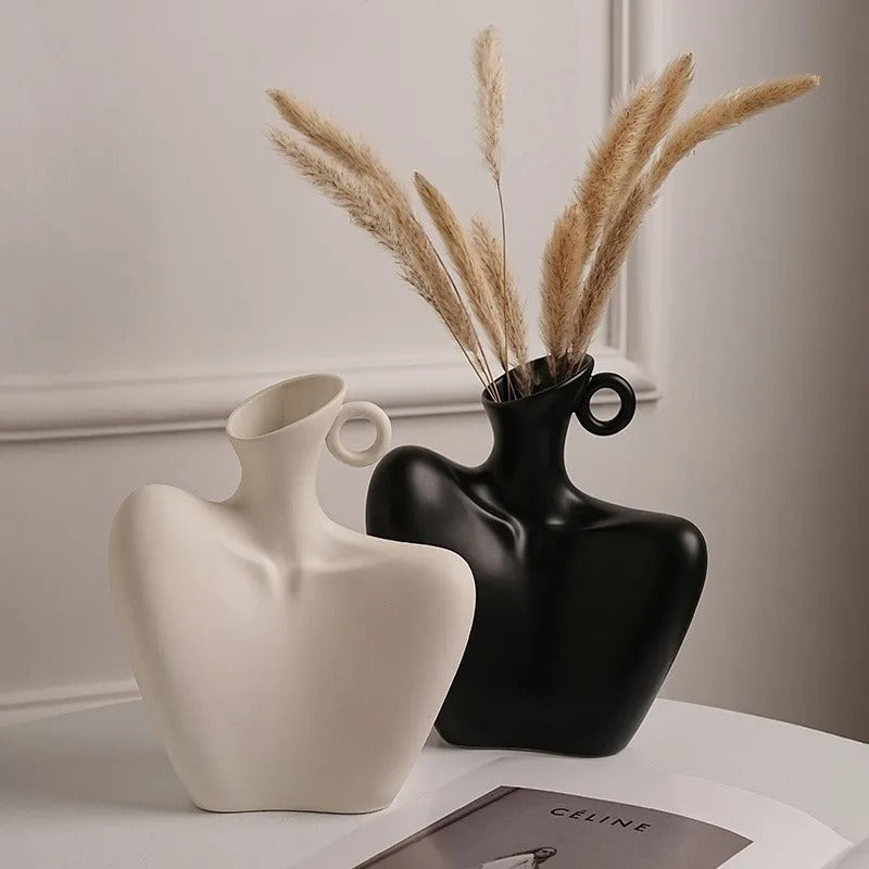 Kunsthandwerkliche Eleganz Keramik Blumenvase