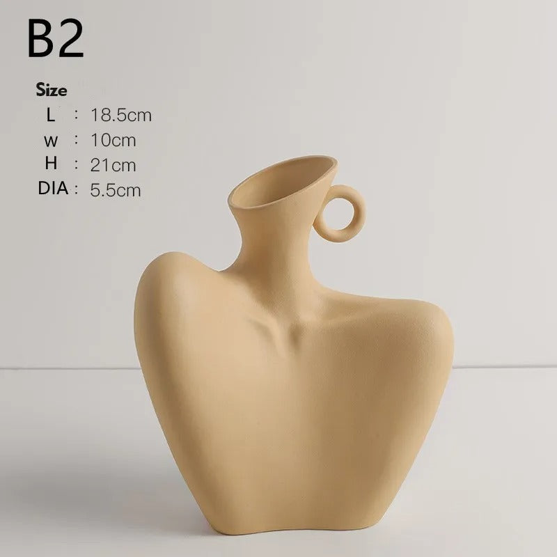 Kunsthandwerkliche Eleganz Keramik Blumenvase